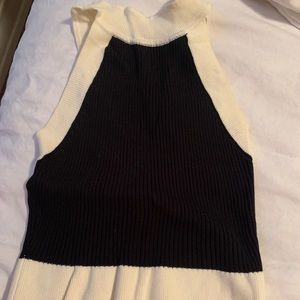 Cropped knit halter top